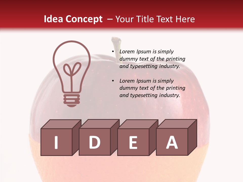 Half Fruit Apple PowerPoint Template