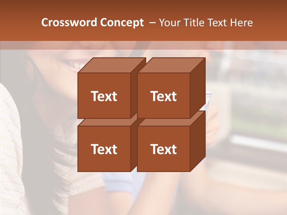 Cheerful Cup Brunette PowerPoint Template