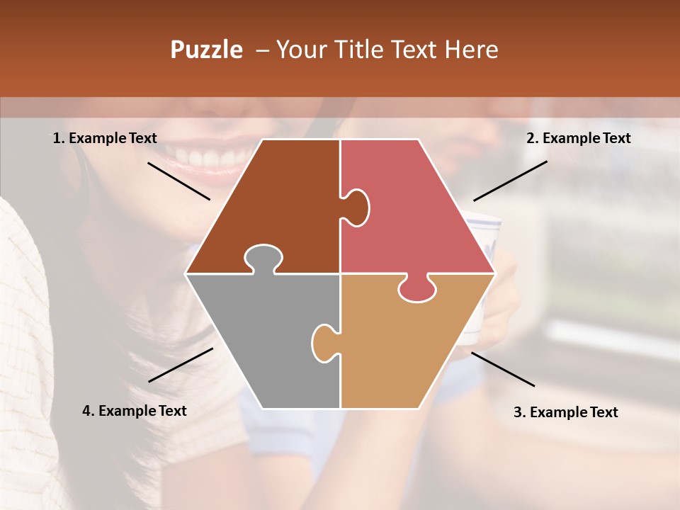 Cheerful Cup Brunette PowerPoint Template