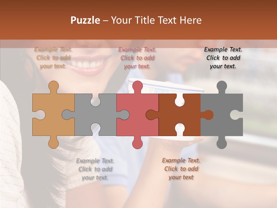 Cheerful Cup Brunette PowerPoint Template