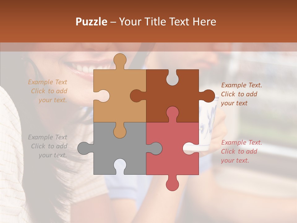 Cheerful Cup Brunette PowerPoint Template