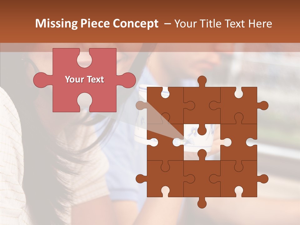 Cheerful Cup Brunette PowerPoint Template