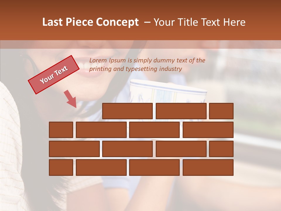 Cheerful Cup Brunette PowerPoint Template