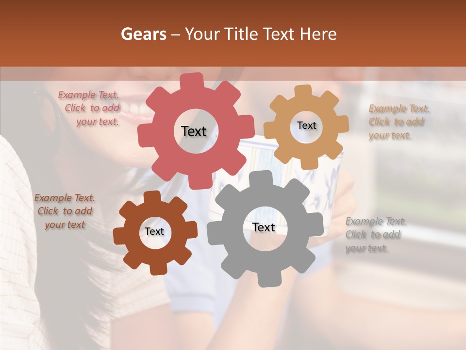 Cheerful Cup Brunette PowerPoint Template