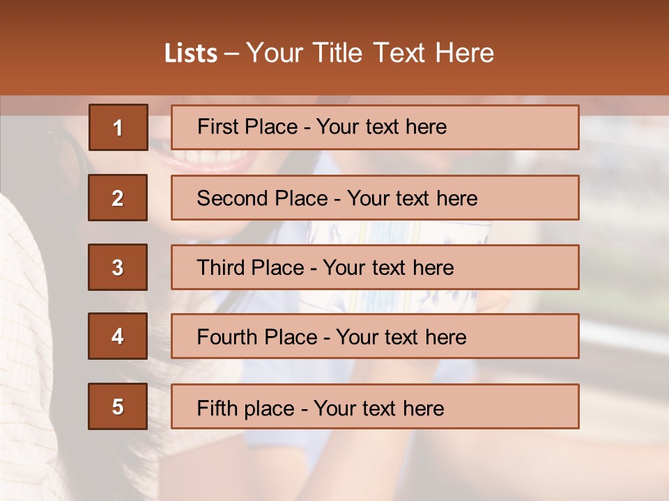 Cheerful Cup Brunette PowerPoint Template