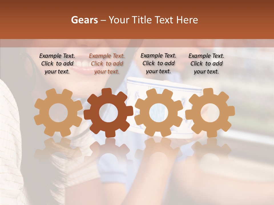 Cheerful Cup Brunette PowerPoint Template