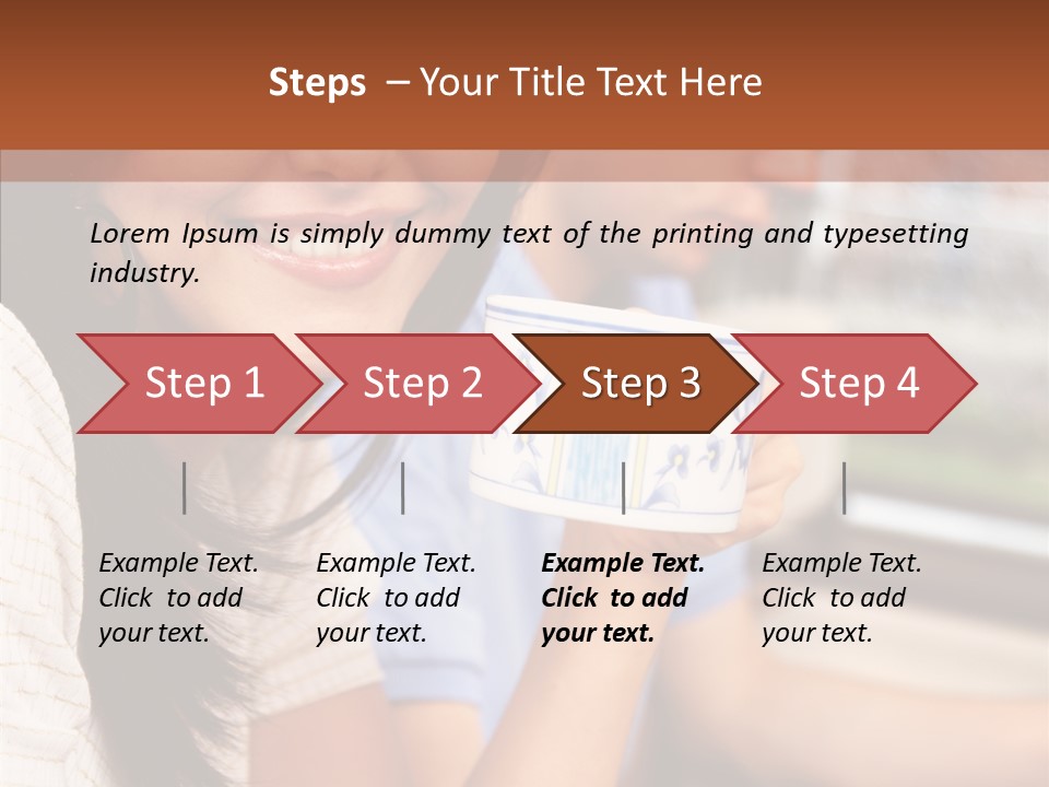 Cheerful Cup Brunette PowerPoint Template