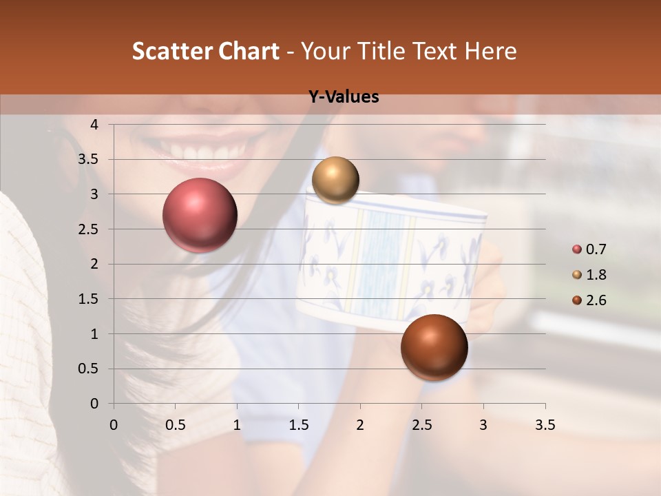 Cheerful Cup Brunette PowerPoint Template