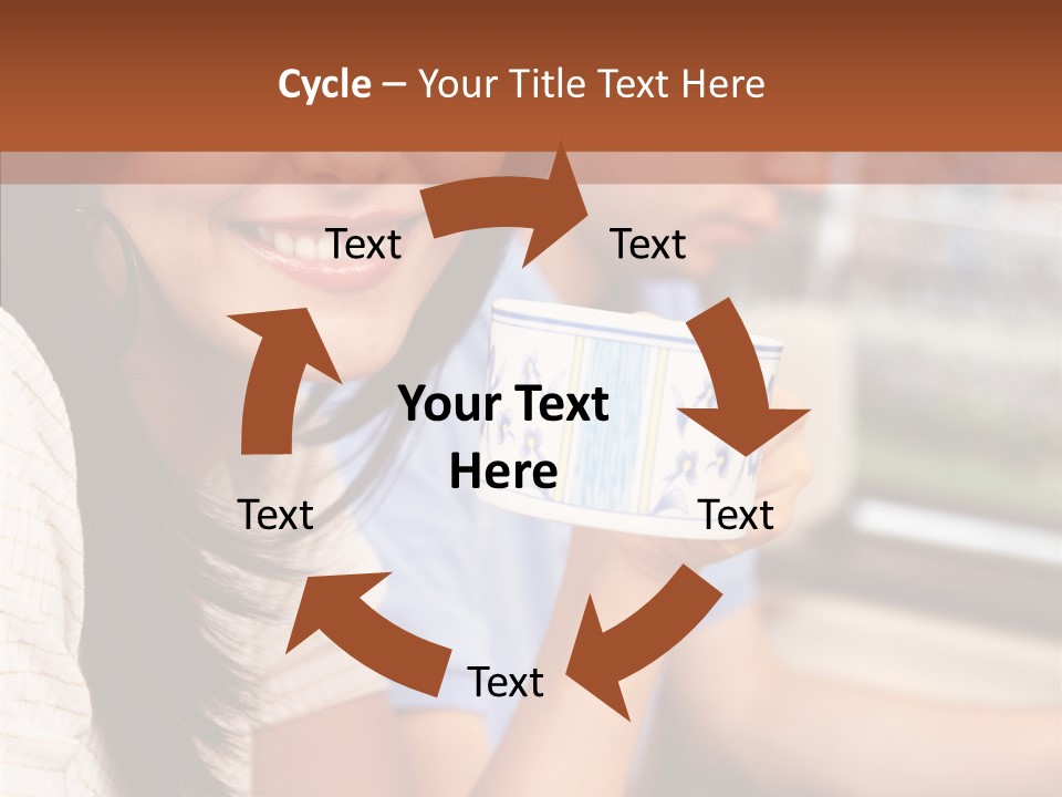 Cheerful Cup Brunette PowerPoint Template