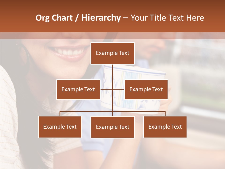 Cheerful Cup Brunette PowerPoint Template