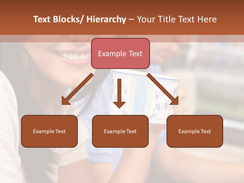 Cheerful Cup Brunette PowerPoint Template