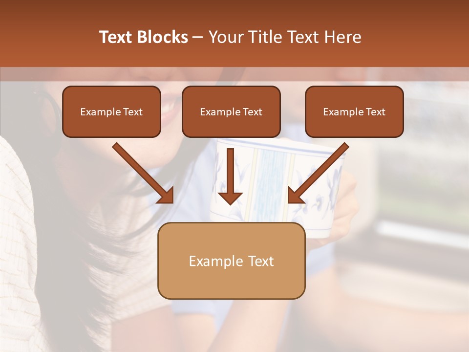 Cheerful Cup Brunette PowerPoint Template