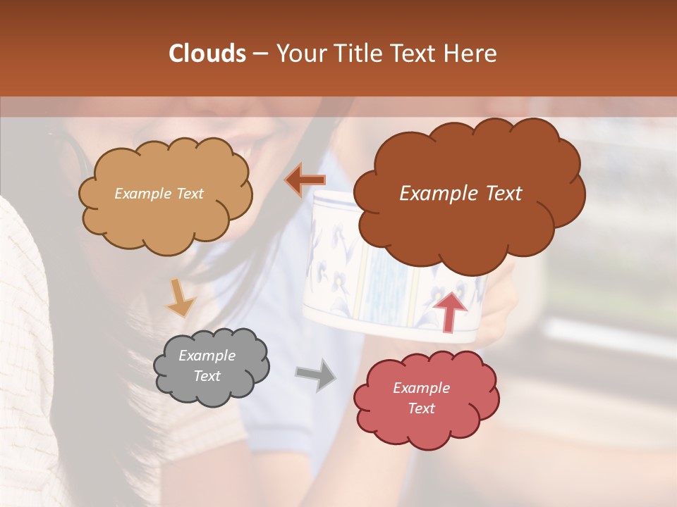 Cheerful Cup Brunette PowerPoint Template