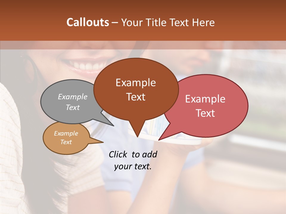 Cheerful Cup Brunette PowerPoint Template