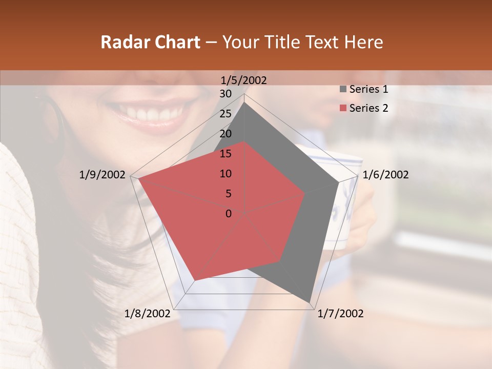 Cheerful Cup Brunette PowerPoint Template