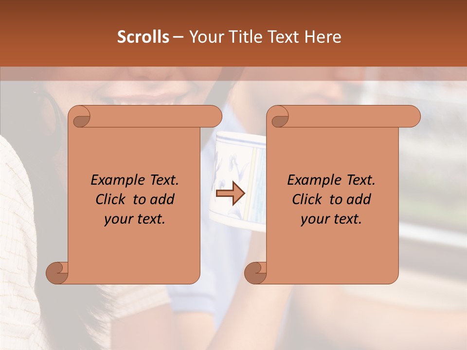 Cheerful Cup Brunette PowerPoint Template