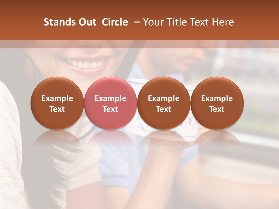 Cheerful Cup Brunette PowerPoint Template