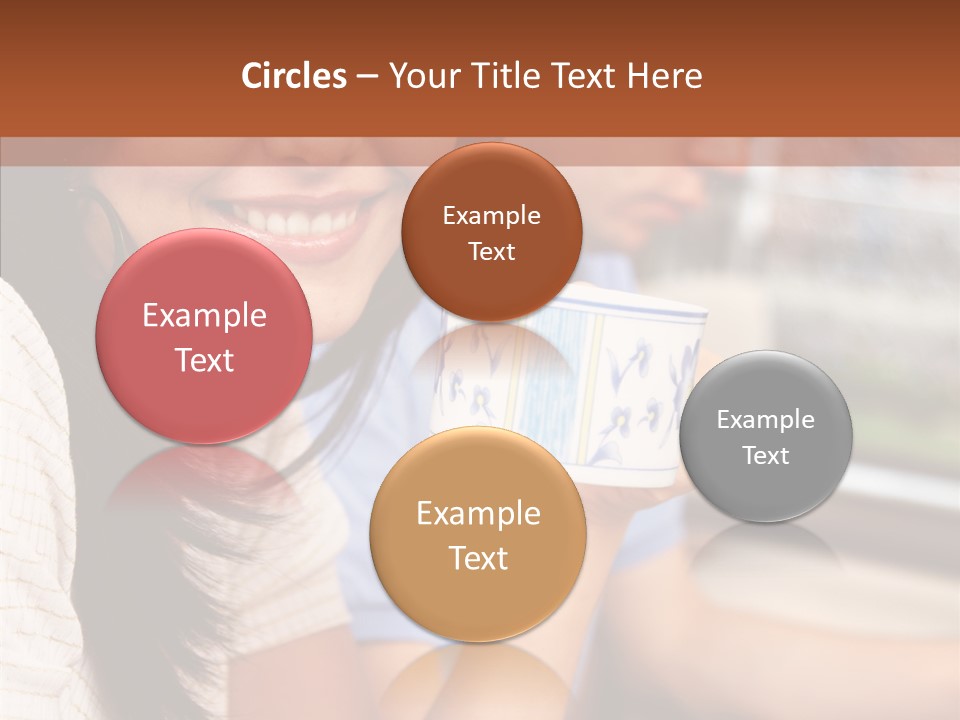 Cheerful Cup Brunette PowerPoint Template