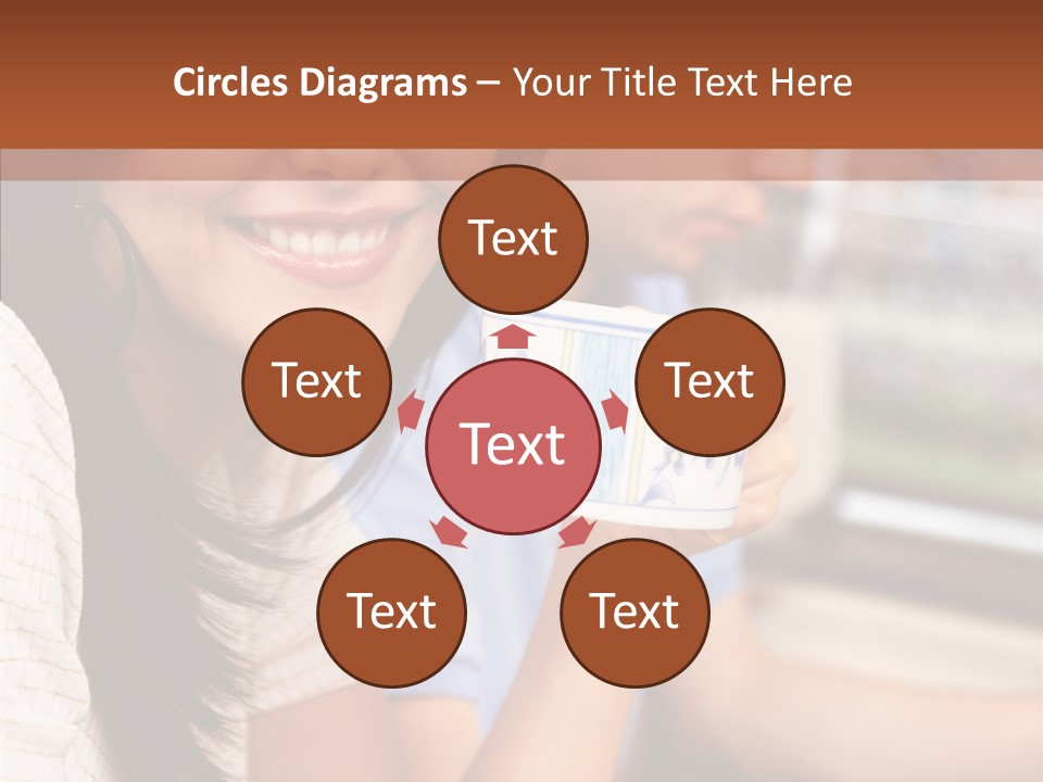 Cheerful Cup Brunette PowerPoint Template