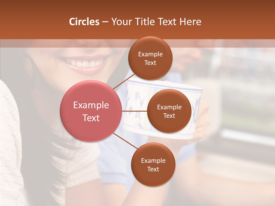 Cheerful Cup Brunette PowerPoint Template