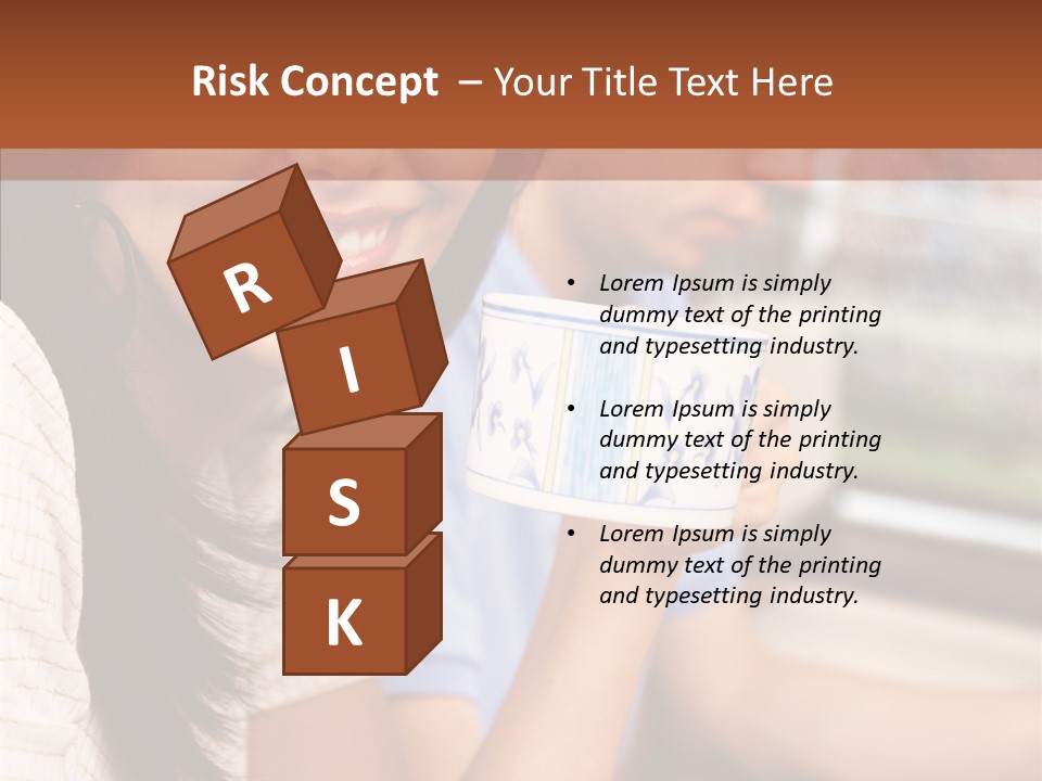 Cheerful Cup Brunette PowerPoint Template