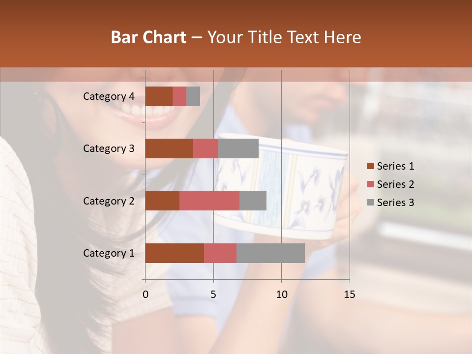 Cheerful Cup Brunette PowerPoint Template