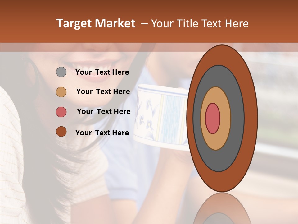 Cheerful Cup Brunette PowerPoint Template