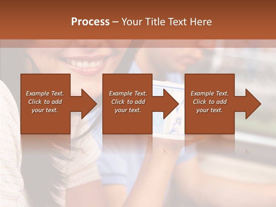 Cheerful Cup Brunette PowerPoint Template