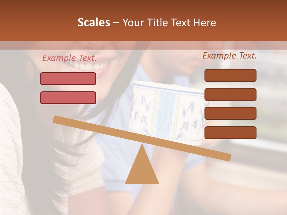 Cheerful Cup Brunette PowerPoint Template