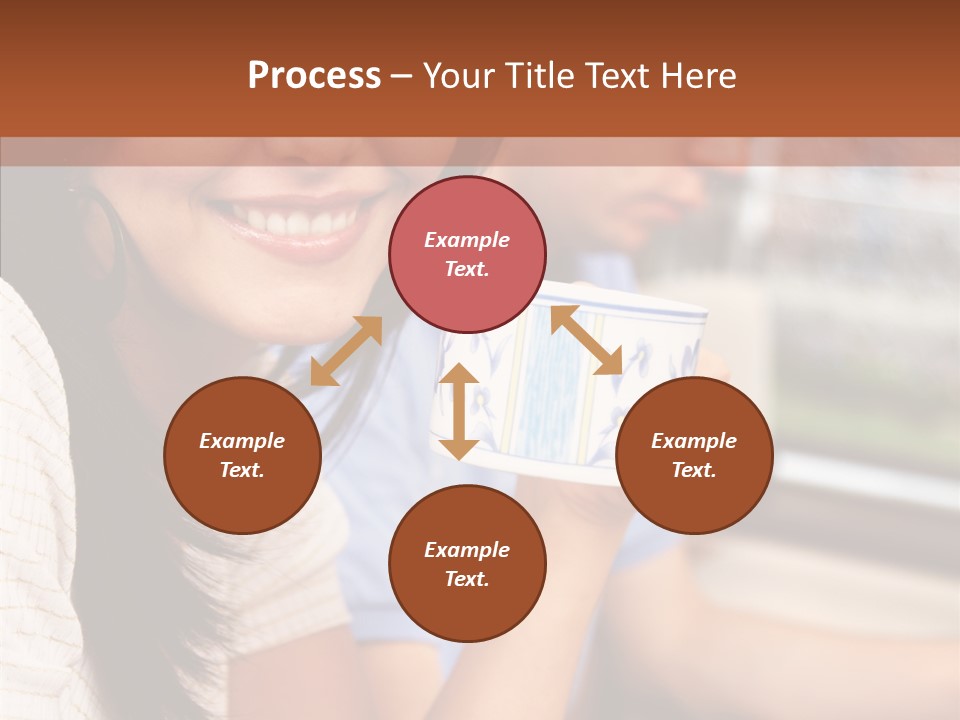 Cheerful Cup Brunette PowerPoint Template