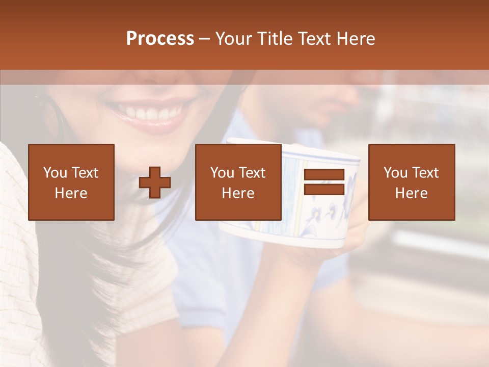 Cheerful Cup Brunette PowerPoint Template