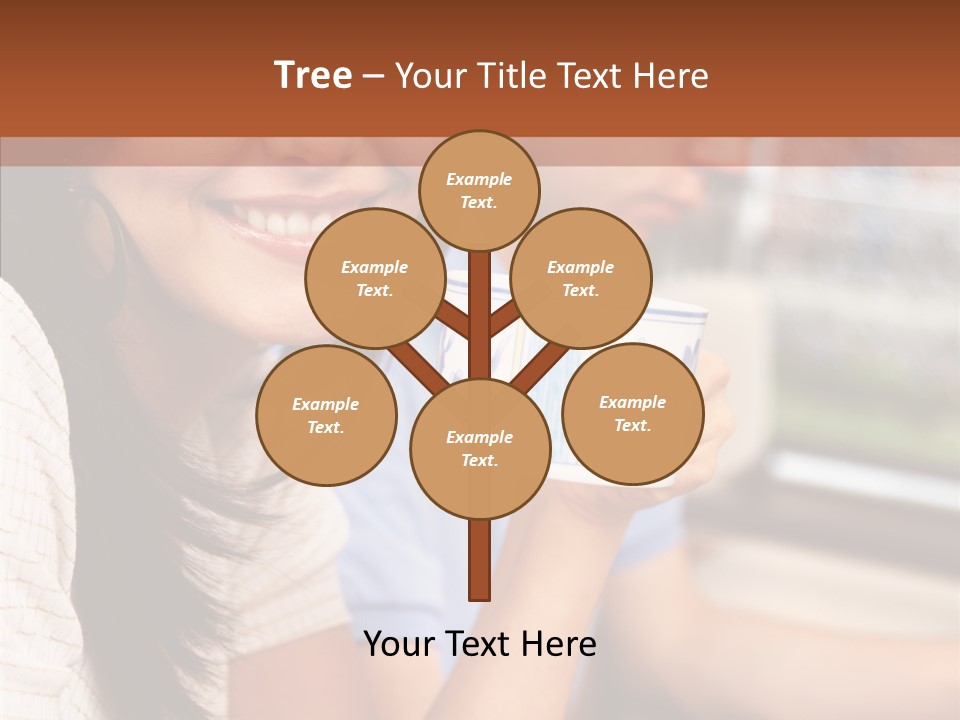 Cheerful Cup Brunette PowerPoint Template