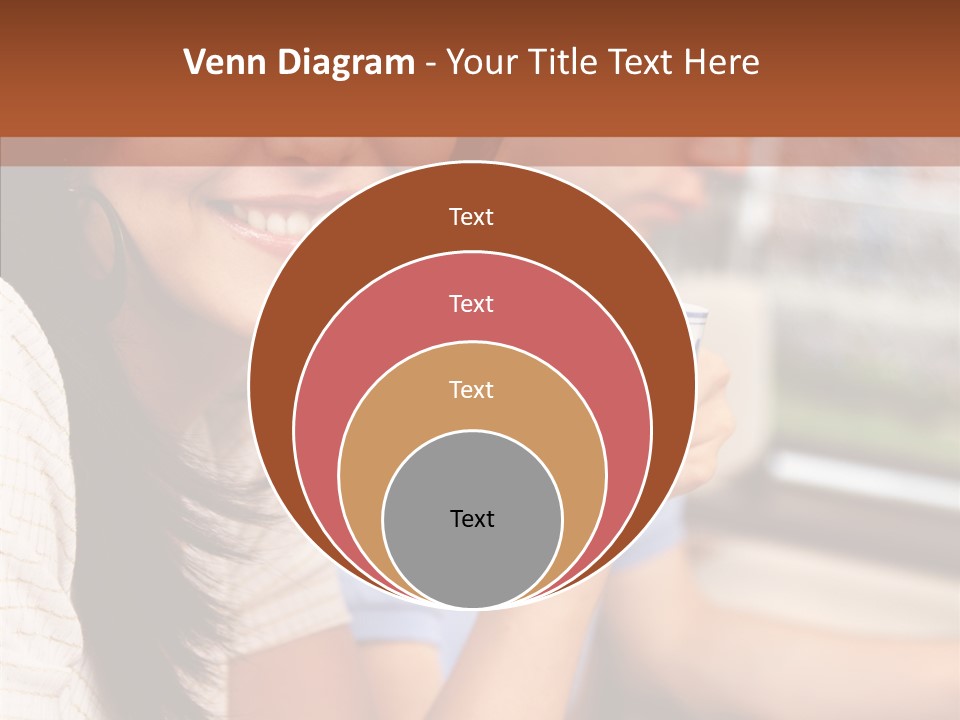 Cheerful Cup Brunette PowerPoint Template