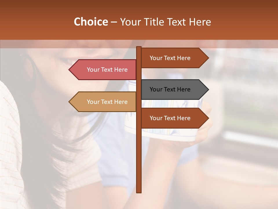 Cheerful Cup Brunette PowerPoint Template