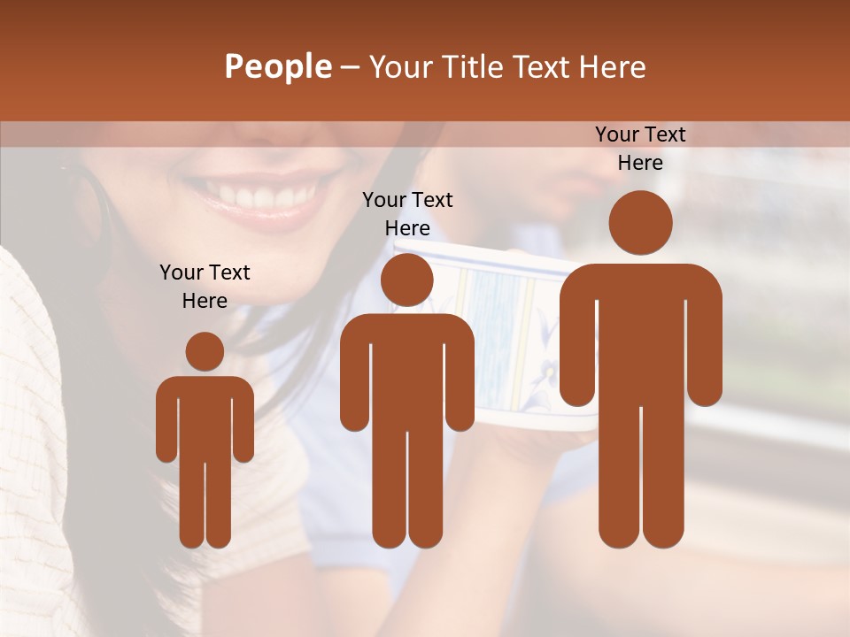 Cheerful Cup Brunette PowerPoint Template