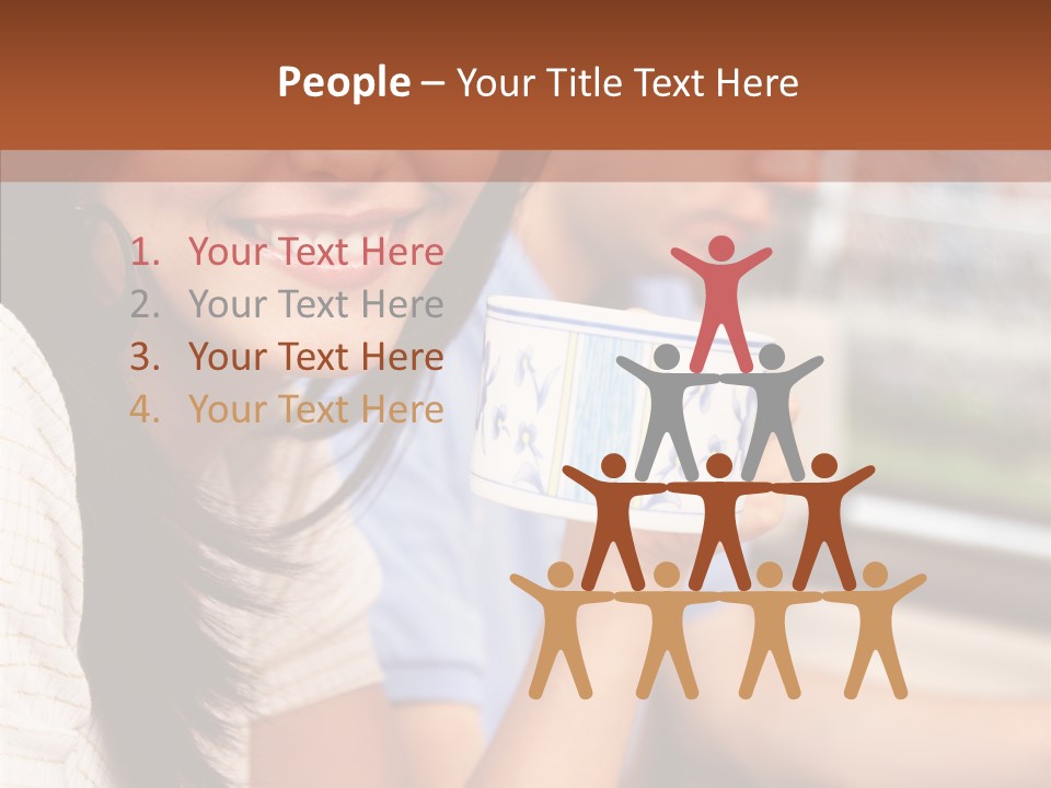 Cheerful Cup Brunette PowerPoint Template