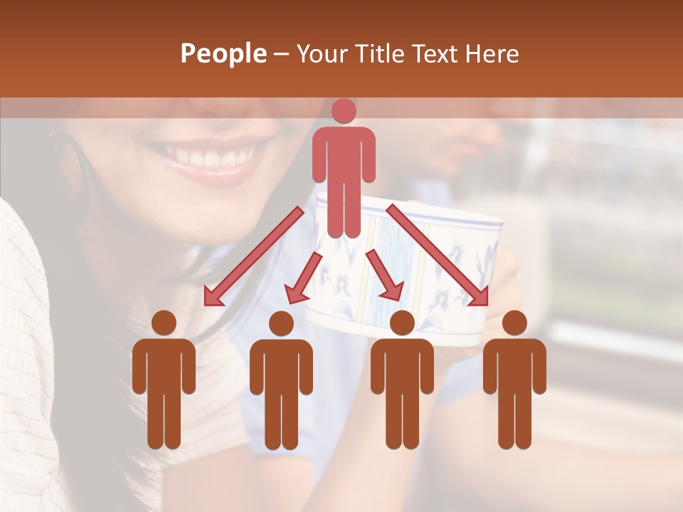 Cheerful Cup Brunette PowerPoint Template