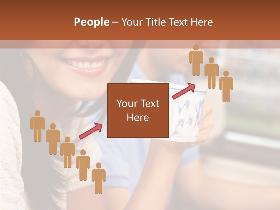 Cheerful Cup Brunette PowerPoint Template