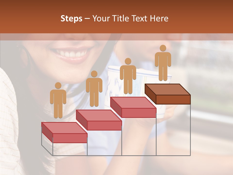 Cheerful Cup Brunette PowerPoint Template