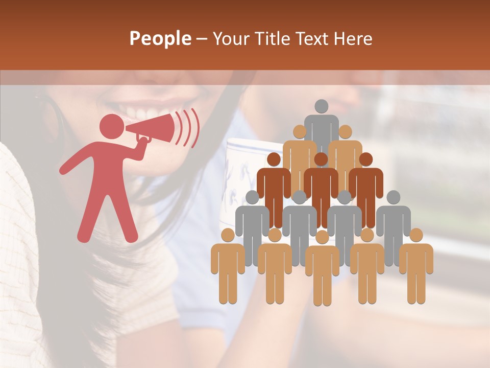 Cheerful Cup Brunette PowerPoint Template