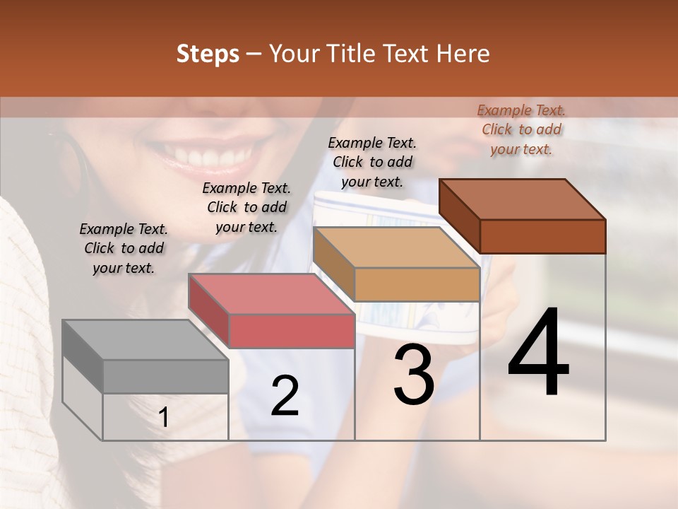 Cheerful Cup Brunette PowerPoint Template