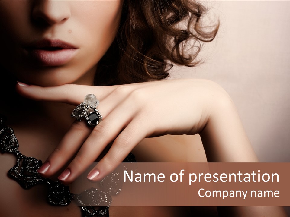 Finger Close Up Diamond PowerPoint Template