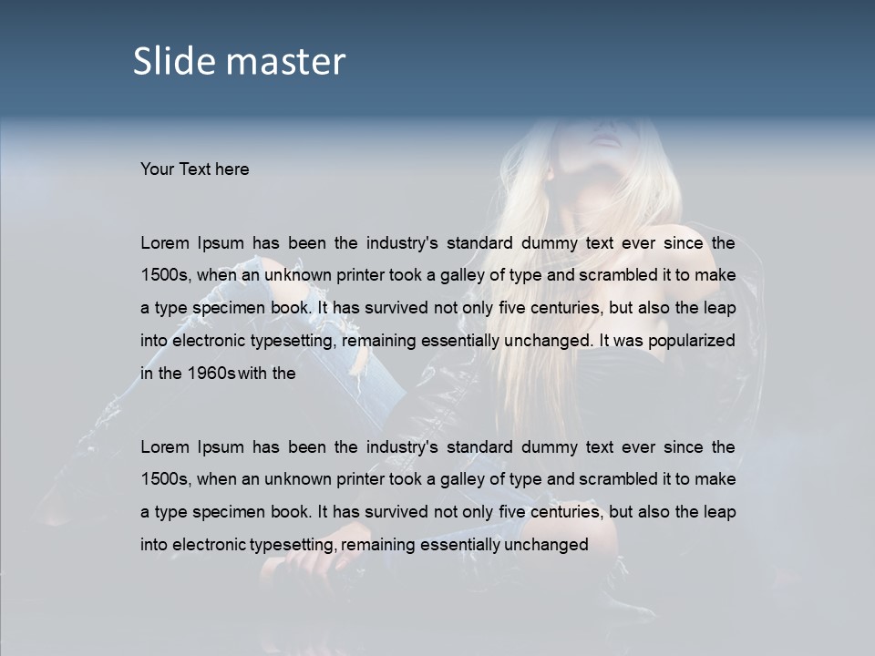 Clouds Caucasian Beautiful PowerPoint Template