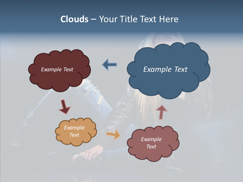Clouds Caucasian Beautiful PowerPoint Template