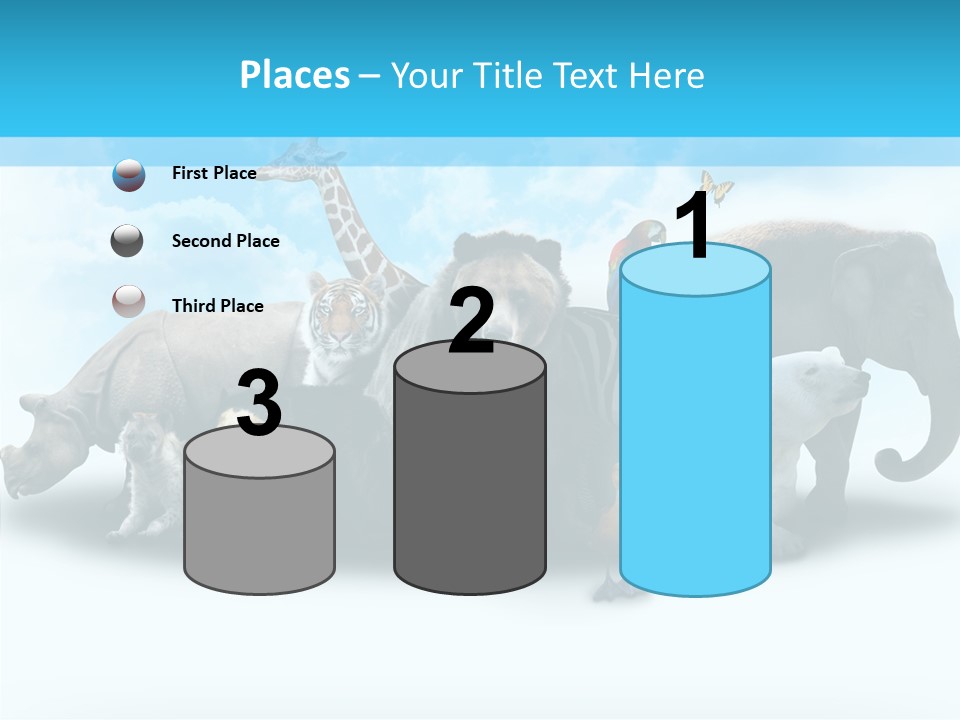 Colorful White Zebra PowerPoint Template