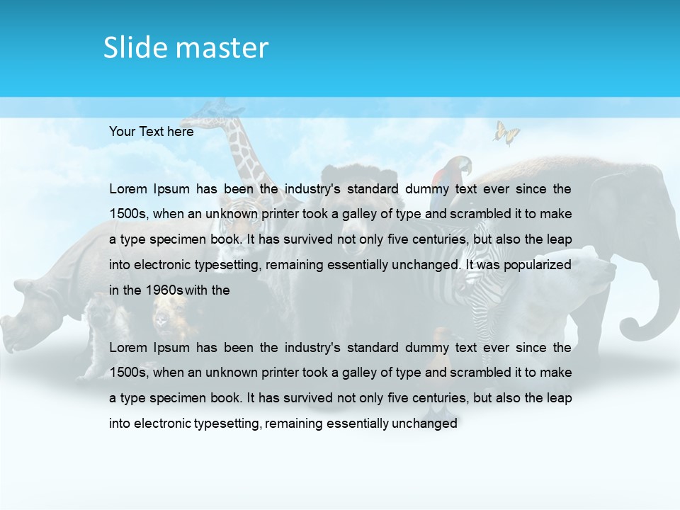 Colorful White Zebra PowerPoint Template