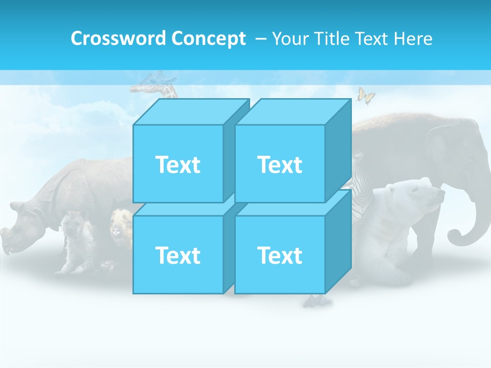 Colorful White Zebra PowerPoint Template