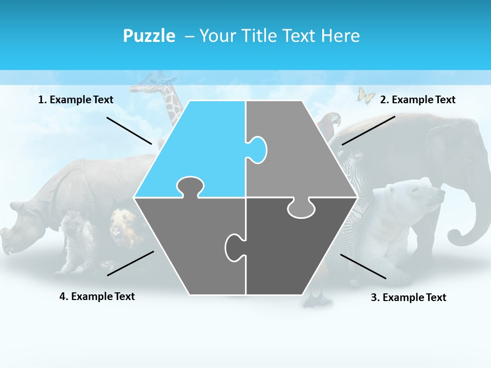 Colorful White Zebra PowerPoint Template