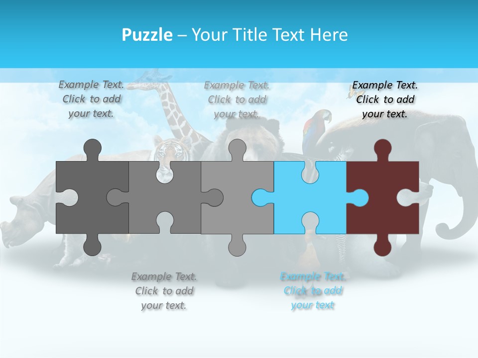 Colorful White Zebra PowerPoint Template