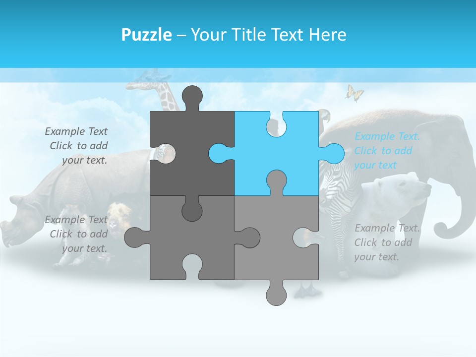 Colorful White Zebra PowerPoint Template